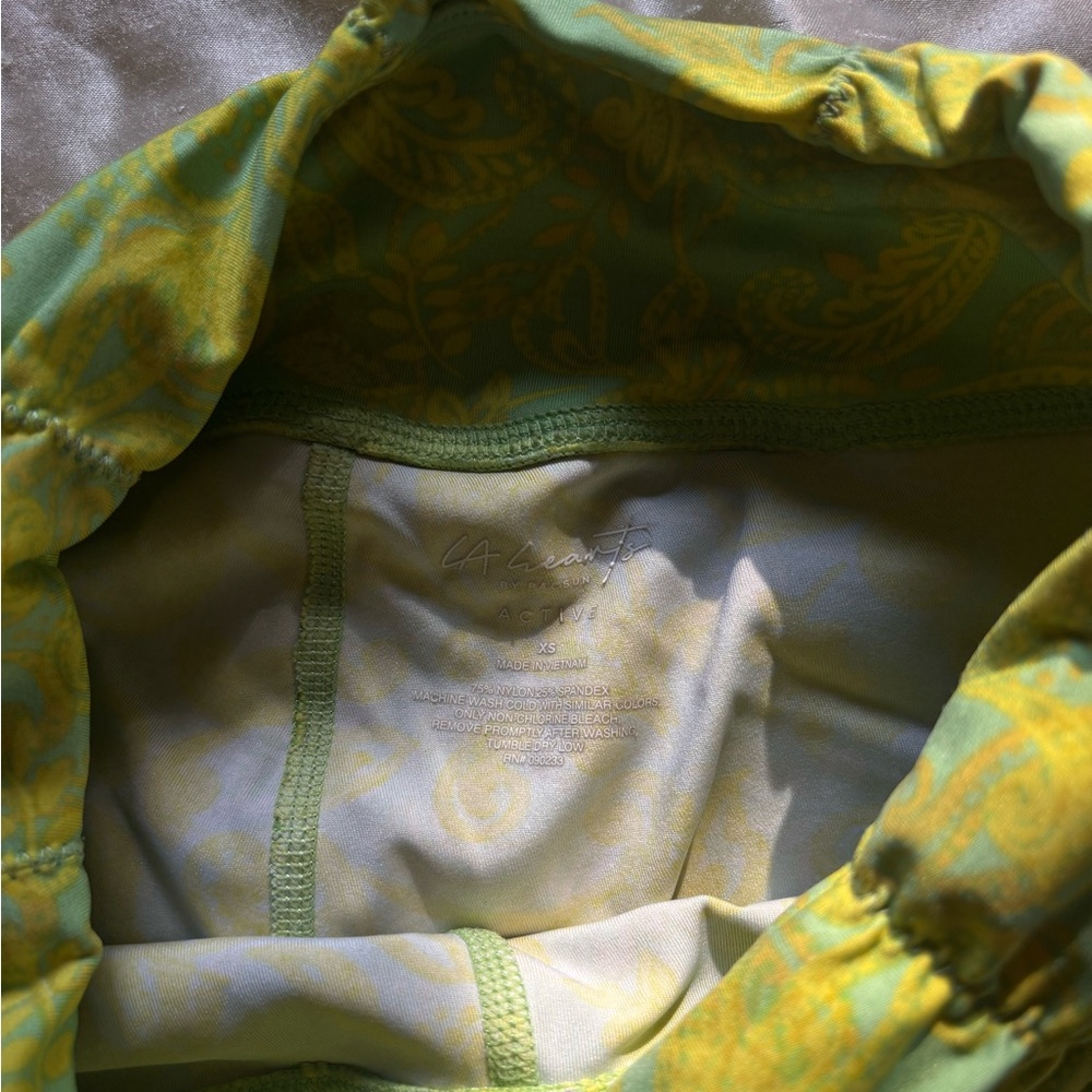 La Hearts High Waist Yellow and Green Shorts - Picture 5 of 5
